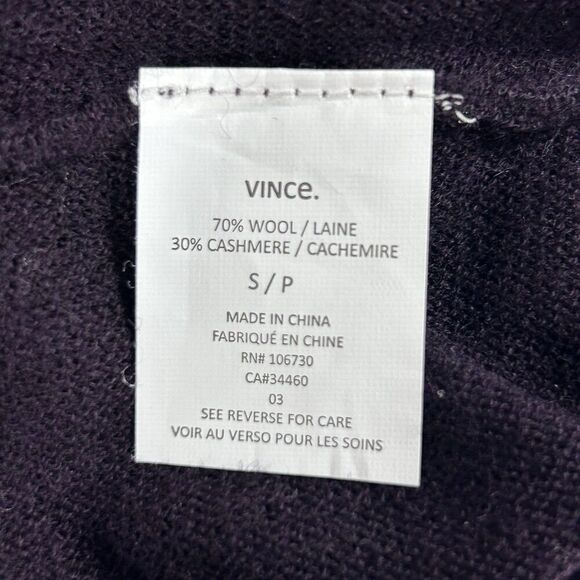 Vince Women's Purple Cashmere Blend Sweater Size S Classic Closet Staple - Picture 5 of 8